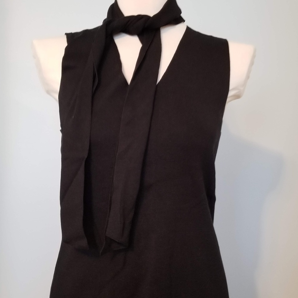 Ann Taylor silk sleeveless blouse with tie, medium